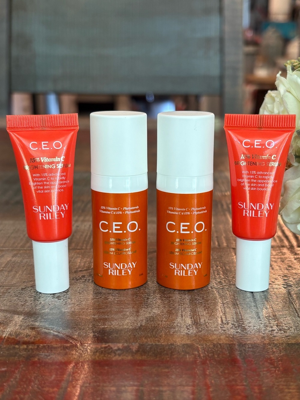 4 NEW Sunday Riley C.E.O. 15% Vitamin C BRIGHTENING Serums CEO!